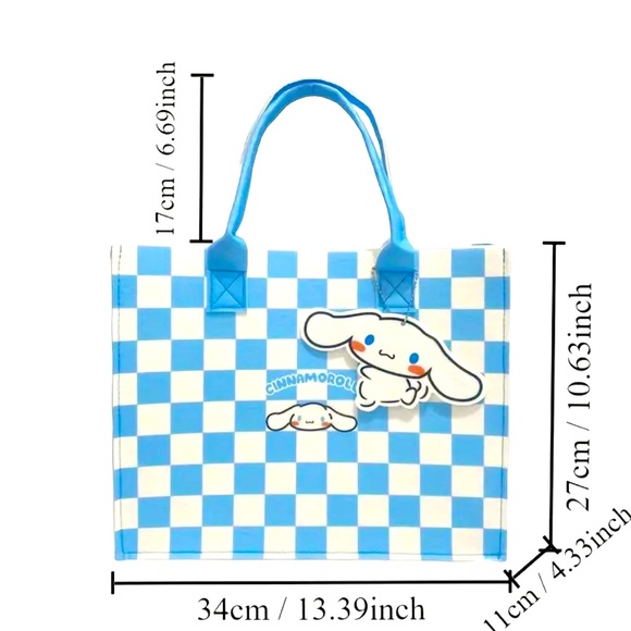 Cinnamoroll Tote Bag Color Blue, Reusable. - Picture 3 of 4